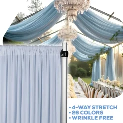 Dusty Blue 4-Way Stretch Spandex Drape Panel - Choose your Size