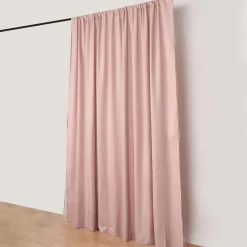 Dusty Rose Double Sheer Backdrop Drape – 10ft Height x 10ft Wide Chiffon & Polyester Dual Layer Event Divider Curtain with Rod Pockets