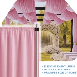 Dusty Rose La Petite France Curtain Panel w/ 4" Rod Pocket - 118" Wide - Many Size Options