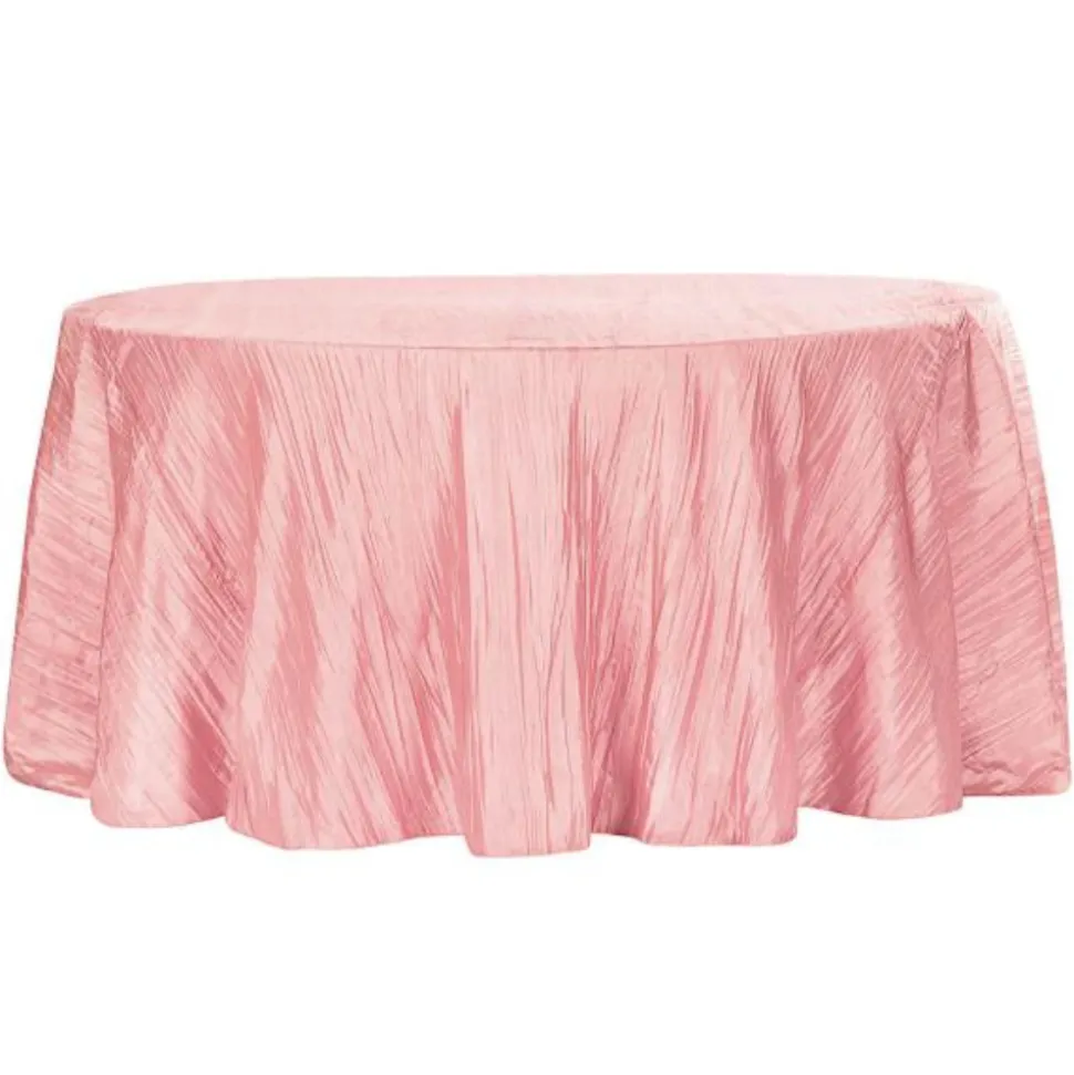 Dusty Rose/Mauve Accordion Crushed Taffeta - Square/Round/Rectangular Table Topper/Overlay