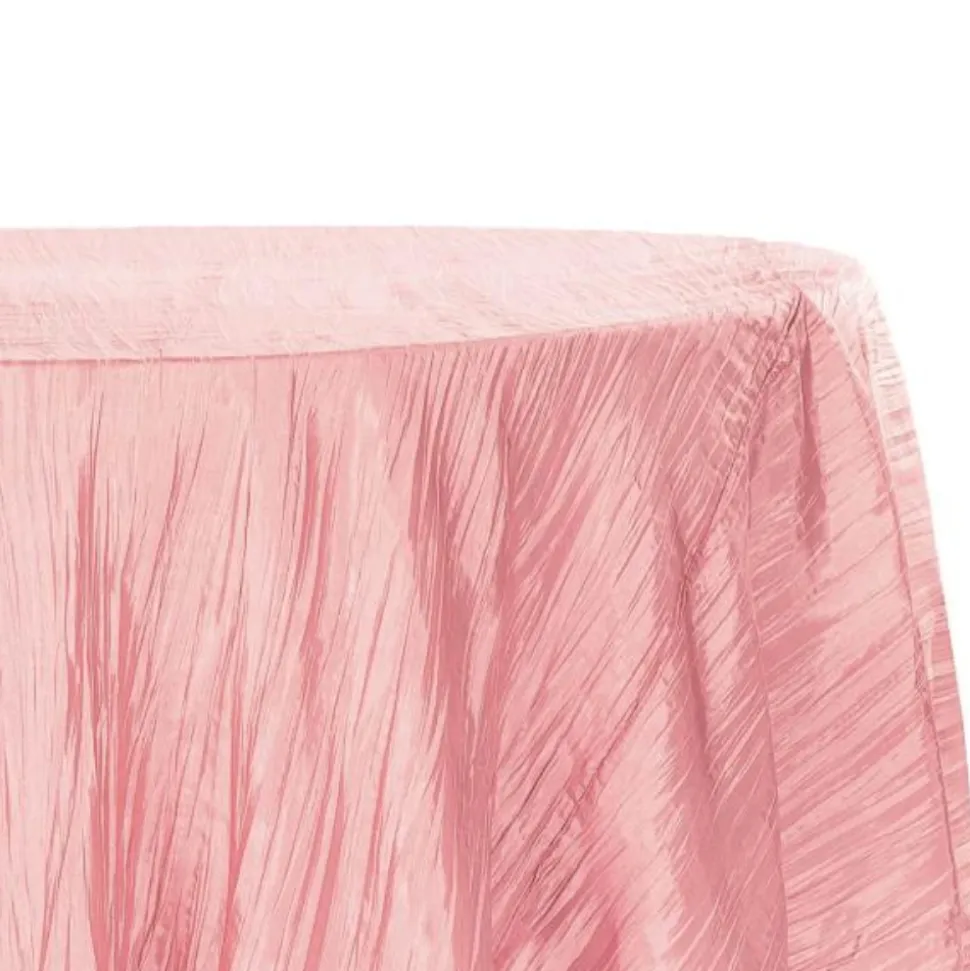 Dusty Rose/Mauve Accordion Crushed Taffeta - Square/Round/Rectangular Table Topper/Overlay