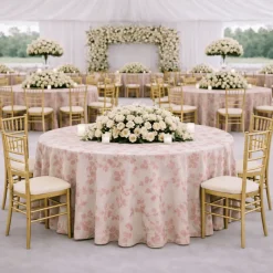 Dusty Rose Portofino Jacquard Tablecloth - Multiple Size Options
