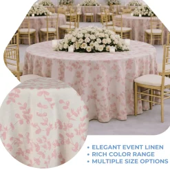 Dusty Rose Portofino Jacquard Tablecloth - Multiple Size Options