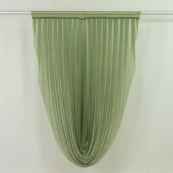 Dusty Sage Green Sheer Chiffon Valance Curtain – Curved Backdrop Swag Topper with Rod Pocket (4ft Wide x 4ft, 5ft, 6ft Height Options)