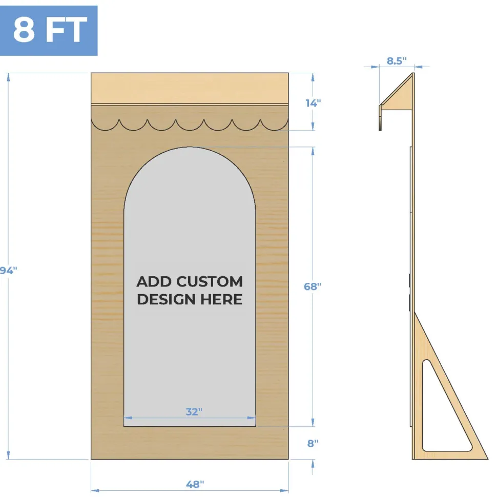 3D Wood Storefront Pop-Up Display – 4ft Wide (Style A) | Customizable — FORMA™