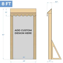 3D Wood Storefront Pop-Up Display – 4ft Wide (Style C) | Customizable — FORMA™