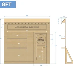 3D Wood Storefront Pop-Up Display – 8ft Wide (Style D) | Customizable — FORMA™