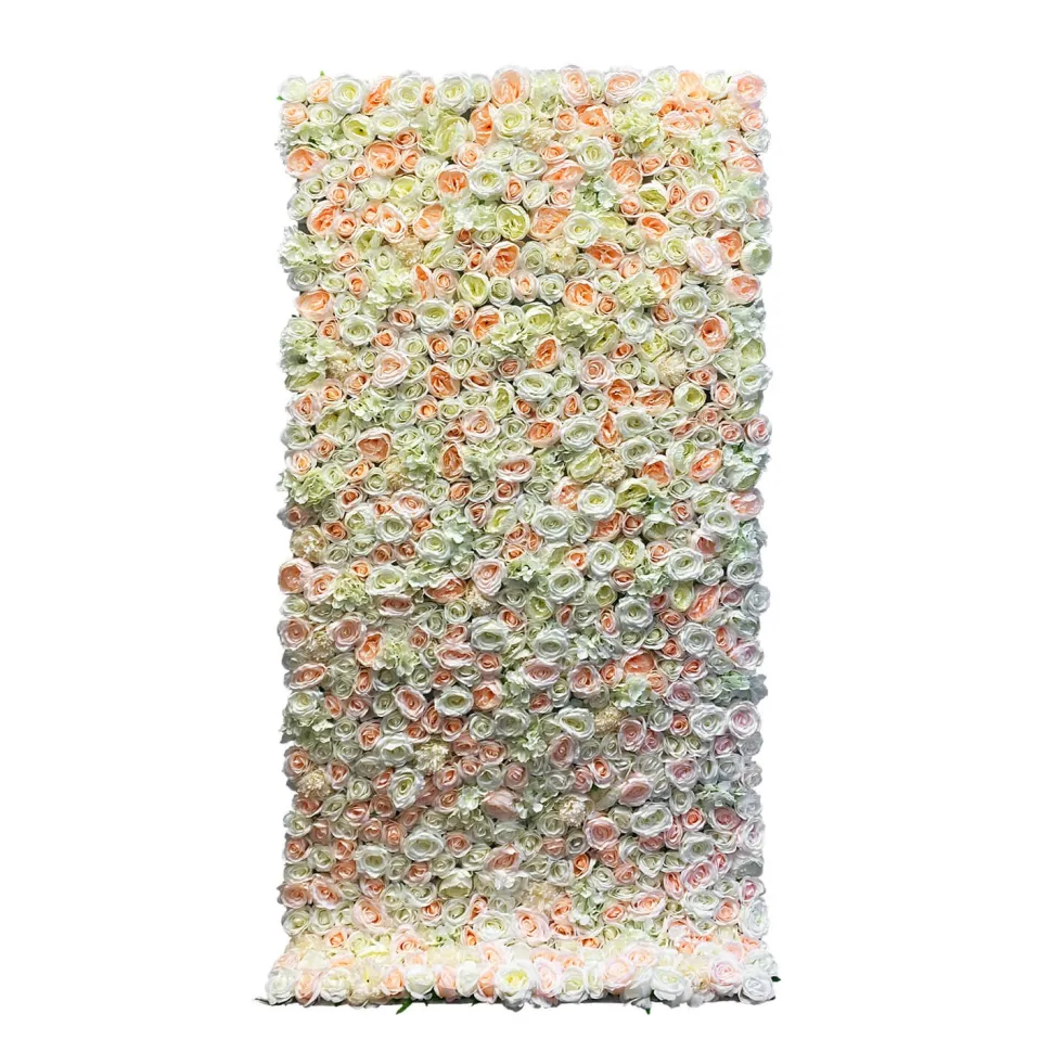 Economy Fabric Backed Floral Panel - Mixed Pink & White Flowers - Easy Hanging!