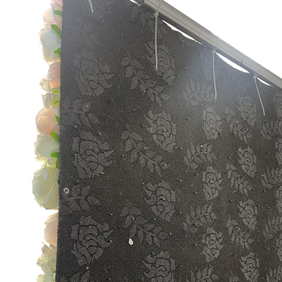Economy Fabric Backed Floral Panel - Mixed Pink & White Flowers - Easy Hanging!