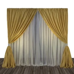 Economy 1 Panel 2 Tone Curtain Backdrop 8ft Tall