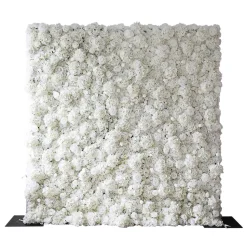 Economy White Mixed Floral Wall - Curtain Style - Easy Install! Select Size