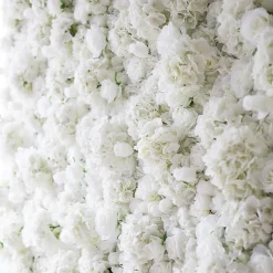 Economy White Mixed Floral Wall - Curtain Style - Easy Install! Select Size