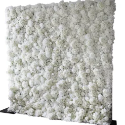 Economy White Mixed Floral Wall - Curtain Style - Easy Install! Select Size
