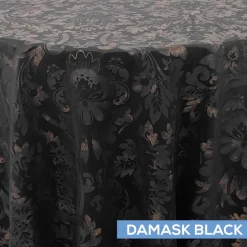 Embellished Tablecloth by Eastern Mills - Damask Black - Many Size Options