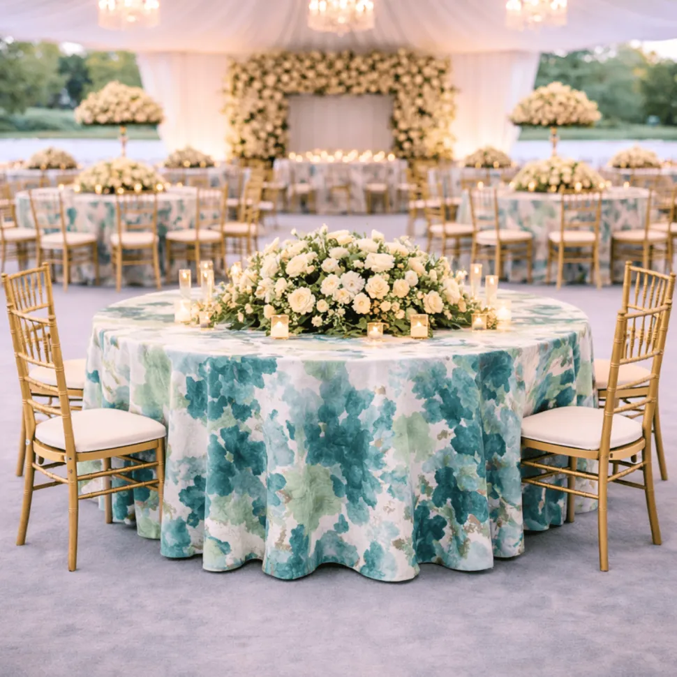 Emerald Florence Jacquard Tablecloth - Multiple Size Options