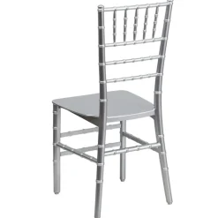 EnvyChair™ Elegant Resin Chiavari Chair with Premium Steel Frame - Silver