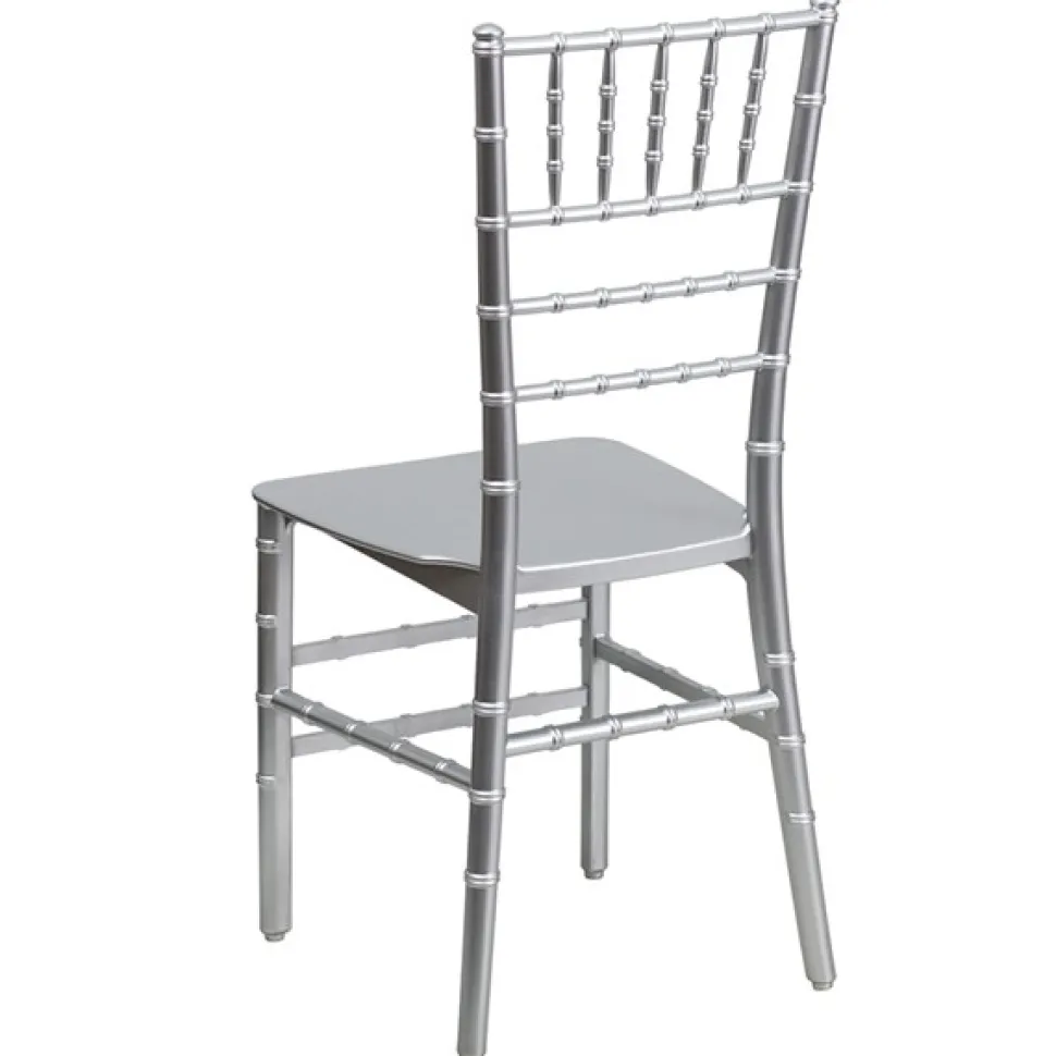 EnvyChair™ Elegant Resin Chiavari Chair with Premium Steel Frame - Silver