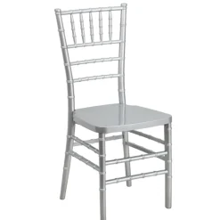 EnvyChair™ Elegant Resin Chiavari Chair with Premium Steel Frame - Silver