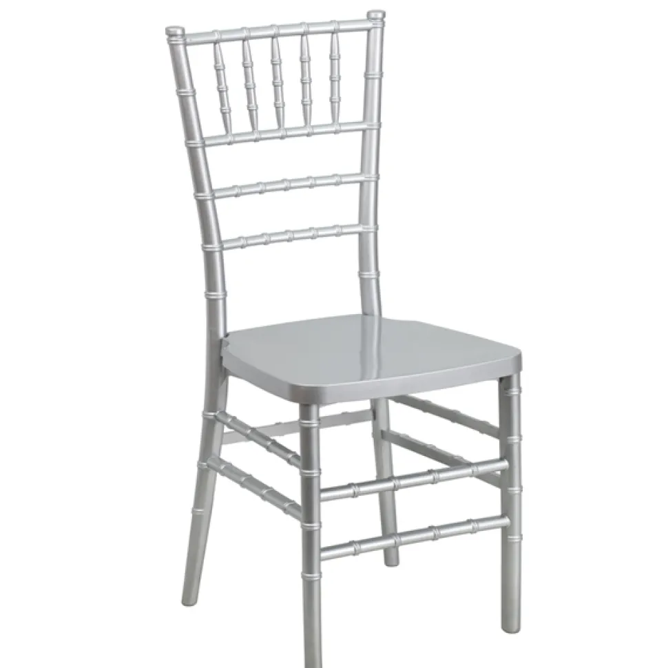 EnvyChair™ Elegant Resin Chiavari Chair with Premium Steel Frame - Silver