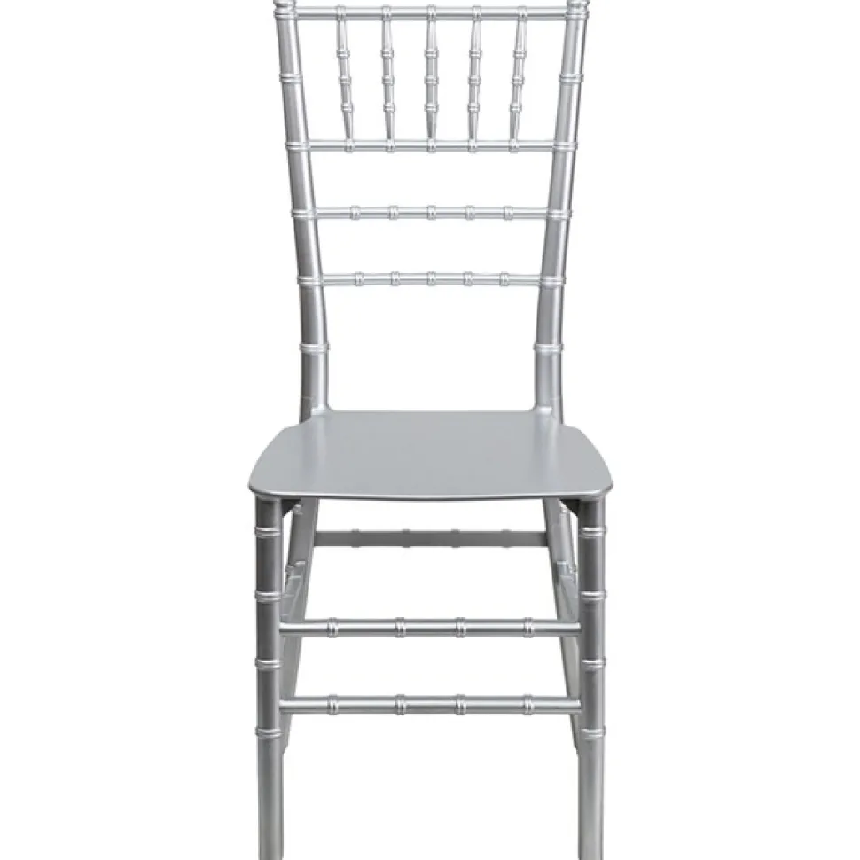 EnvyChair™ Elegant Resin Chiavari Chair with Premium Steel Frame - Silver