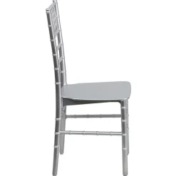 EnvyChair™ Elegant Resin Chiavari Chair with Premium Steel Frame - Silver