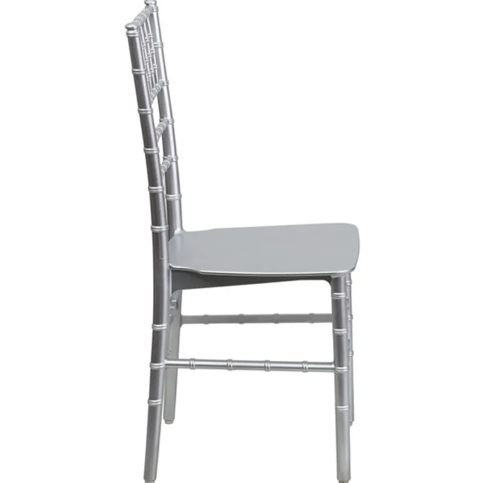 EnvyChair™ Elegant Resin Chiavari Chair with Premium Steel Frame - Silver