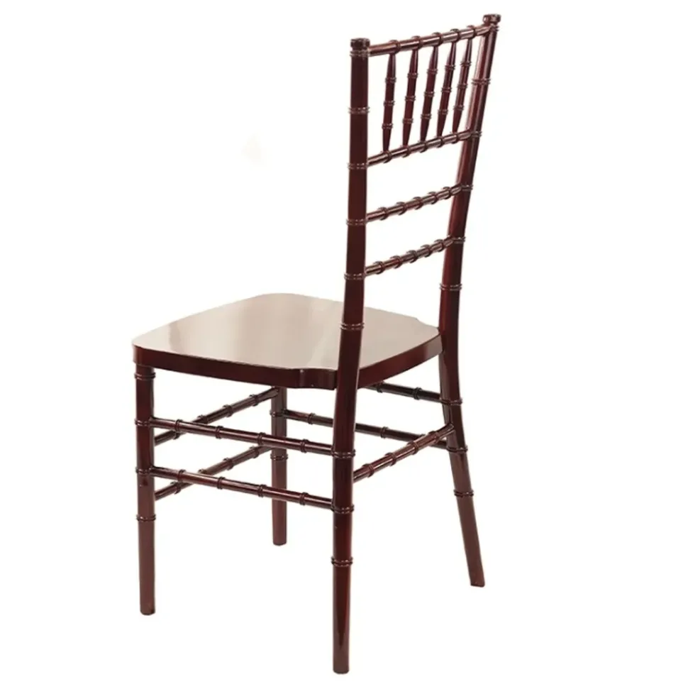 EnvyChair™ Elegant Resin Chiavari Chair with Premium Steel Frame - Mahogany