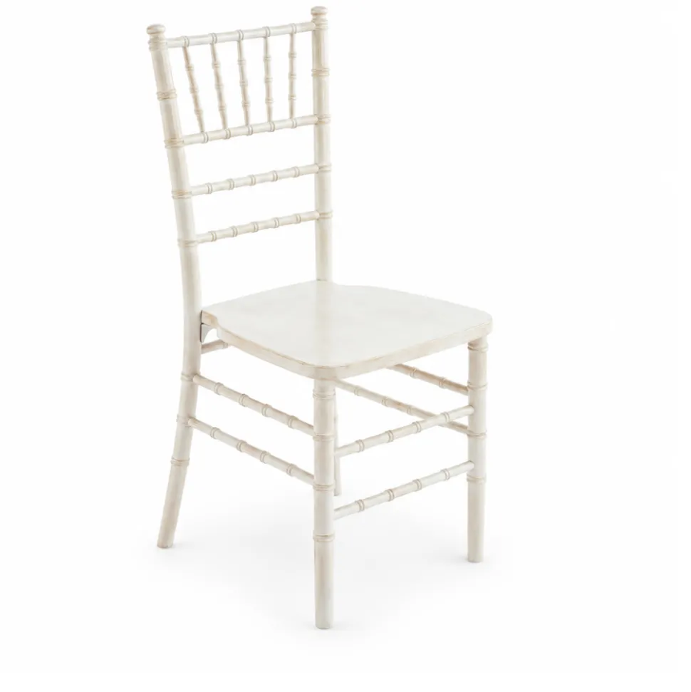 EnvyChair™ Elegant Wood Chiavari Chair - White Wash