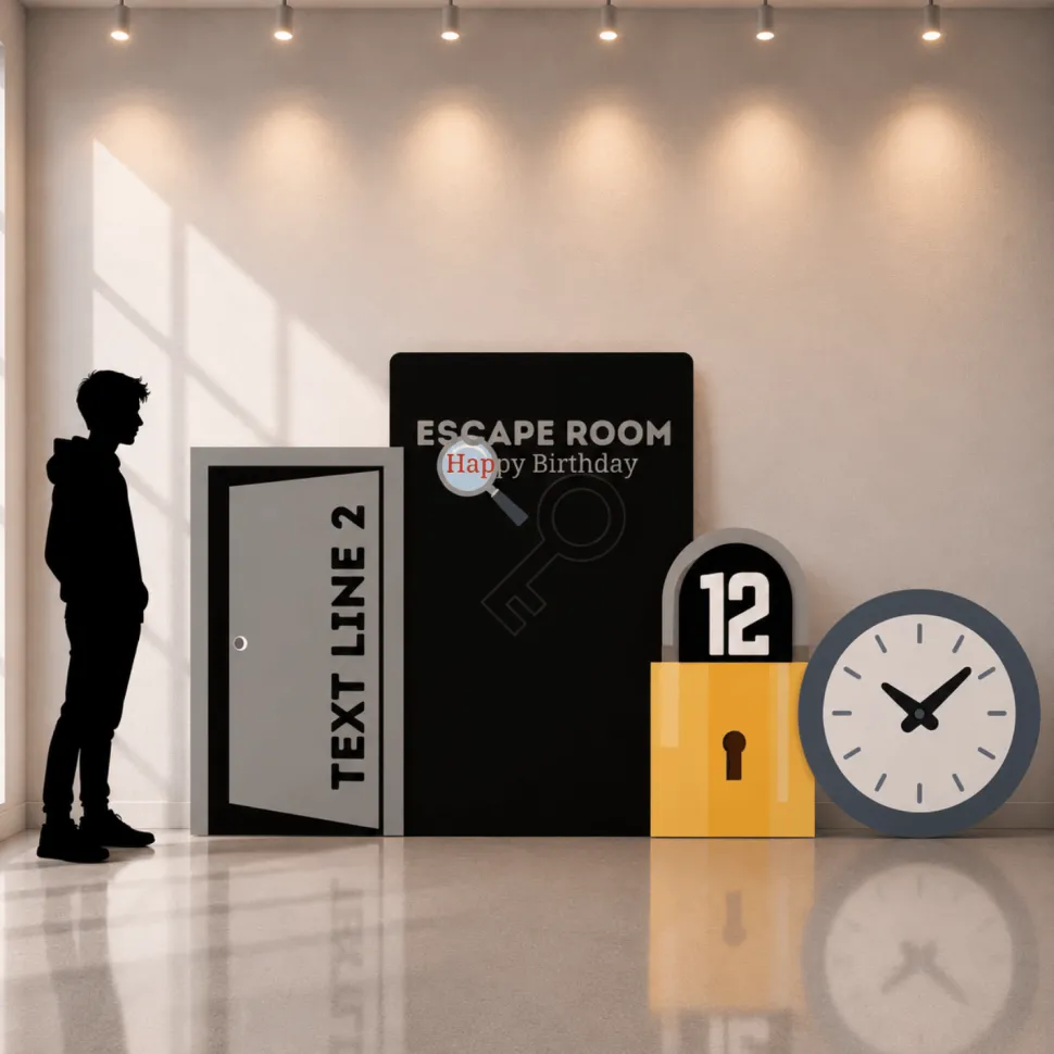 Escape Room Theme Foam Core Birthday Backdrop Kit by PopScene™