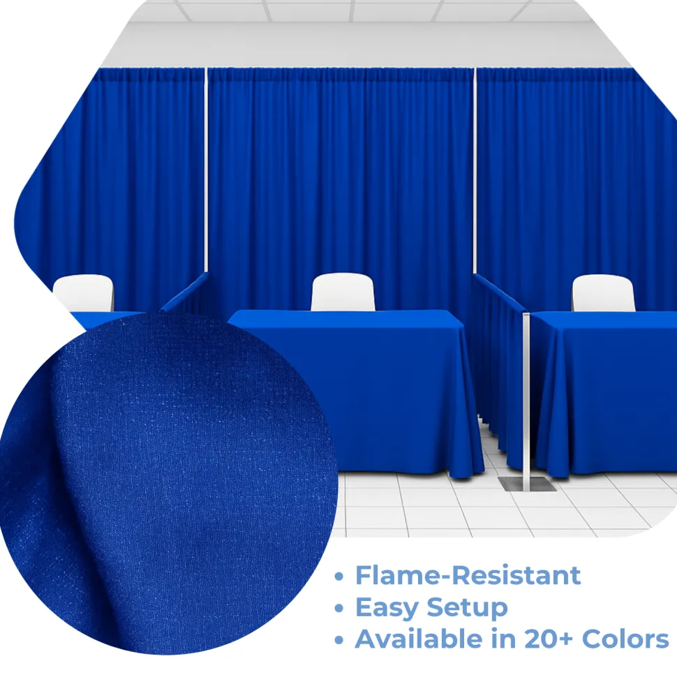 Expo Blue - Banjo Cloth Drape Panel by Eastern Mills w/ Sewn Rod Pocket