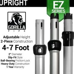 EZ Series - Adjustable Upright w/Slip-Lock (4ft-7ft)