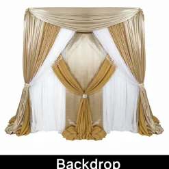 FABRIC ONLY! Traditional Theme Pro-Designed Backdrop or 4 Post Canopy Kit - 6ft-10ft Tall