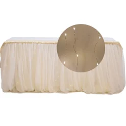 Fairy LED Wire Table Skirt Light - 13ft Long x 36" Tall - Multiple Settings - Warm White