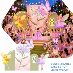 Fairy Princess Foam Core Birthday Backdrop Kit by PopScene™