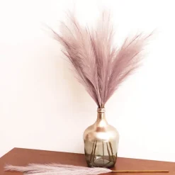 Faux Pampas Grass - 6 Stems - 38" Long - Soft Pink/Blush