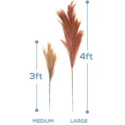 Faux Pampas Grass - 6 Stems - 38" Long - Sand