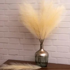 Faux Pampas Grass - 6 Stems - 38" Long - Sand