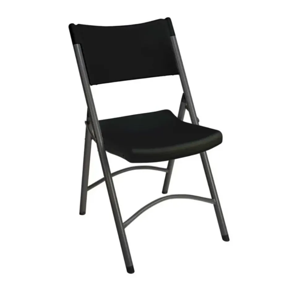 Feather XT™ Blow Molded Black Plastic Folding Chair with Black Frame