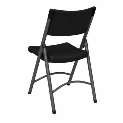 Feather XT™ Blow Molded Black Plastic Folding Chair with Black Frame