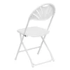 Feather XT™ Heavy Duty Plastic Folding Chair with Fan Back – White 440 lb Capacity