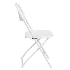 Feather XT™ Heavy Duty Plastic Folding Chair with Fan Back – White 440 lb Capacity