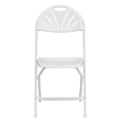 Feather XT™ Heavy Duty Plastic Folding Chair with Fan Back – White 440 lb Capacity