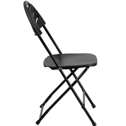 Feather XT™ Heavy Duty Plastic Folding Chair with Fan Back – Black 440 lb Capacity