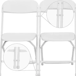 Feather XT™ Plastic Folding Chair - 630 lb Capacity - White
