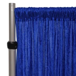 Fire Retardant Economy Panne Stretch Velvet Drape w/ Sewn Rod Pocket - Royal