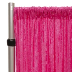 Fire Retardant Economy Panne Stretch Velvet Drape w/ Sewn Rod Pocket - Fuchsia