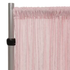 Fire Retardant Economy Panne Stretch Velvet Drape w/ Sewn Rod Pocket - Pink