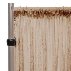 Fire Retardant Economy Panne Stretch Velvet Drape w/ Sewn Rod Pocket - Gold