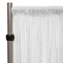 Fire Retardant Economy Panne Stretch Velvet Drape w/ Sewn Rod Pocket - White