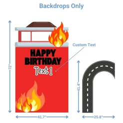 Firetruck Rescue Foam Core Birthday Backdrop Kit by PopScene™